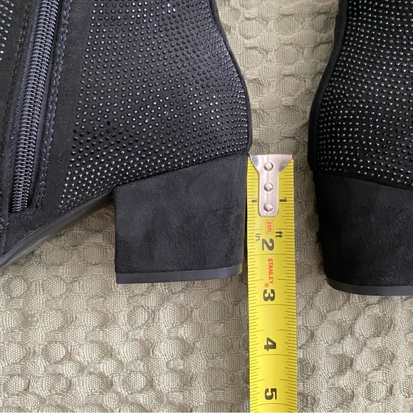 Atalina Black Rhinestone Shimmer Booties Size 8 - Picture 5 of 8